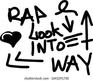 Modern graffiti tags on a white background. Vector art.