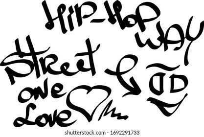 Modern graffiti tags on a white background. Vector art.