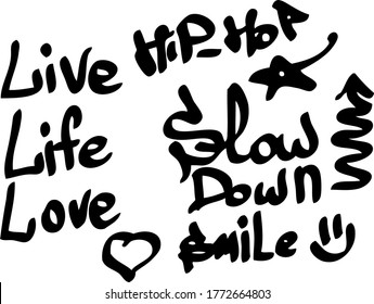 Modern graffiti tags on a white background. Vector art.