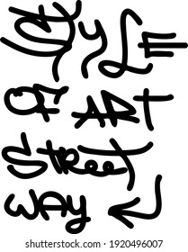 Modern graffiti tags on a white background. Vector art.