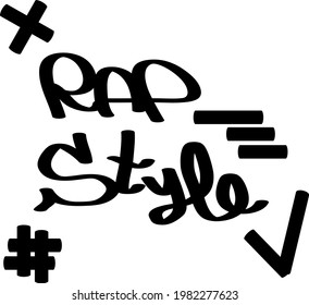 Modern graffiti tags on a white background. Vector art.