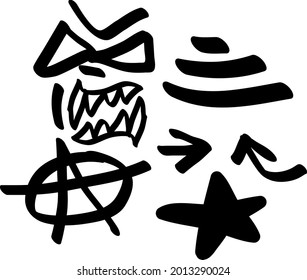 Modern graffiti tags on a white background. Vector art.