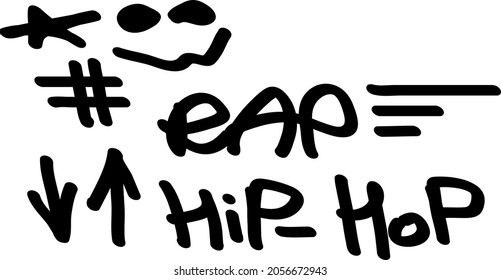 Modern graffiti tags on a white background. Vector art.