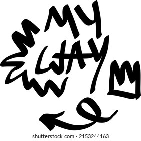 Modern graffiti tags on a white background. Vector art.