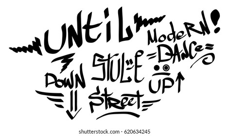 Modern graffiti tags on a white background. Vector art.