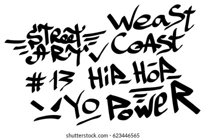 Modern graffiti tags on a white background. Vector art.