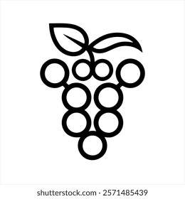 Modern grape icon, healthy lifestyle branding.
