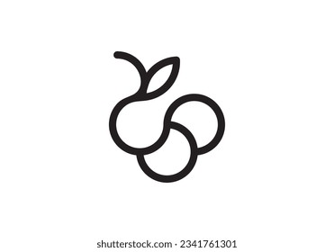 modern grape logo design vector