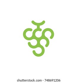 Modern Grape Wine Fruit Logo Vector Design