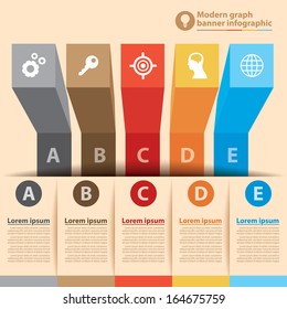 Modern graph banner infographic. Vector illustration. Can be used for layout, diagram, number options, web design, infographics