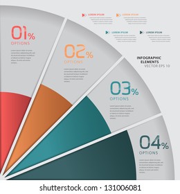 Modern Graph Design Template / Can Be Used For Infographics / Numbered Banners / Horizontal Cutout Lines / Graphic Or Website Layout Vector