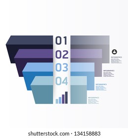 Modern Graph Design template / can be used for infographics / numbered banners / horizontal cutout lines / graphic or website layout vector