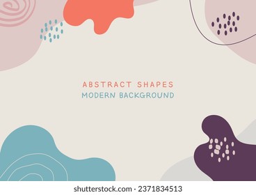 Modern Graphic Art Abstract Shapes Background Vector illustration mint orange pink purple