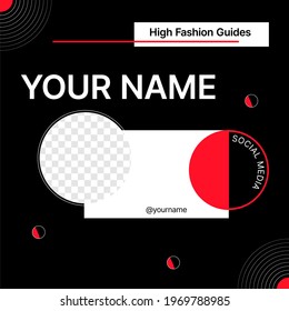 Modern Graphic Banner with Nickname Spot. Brand Fashion Cover for Social Media. Put Your Content under Background. Vector illustration