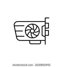 Modern graphic card with fan technology and ports, vector illustration design