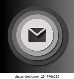 A modern graphic crafted with precise alignment and balanced proportions for maximum impact - with mail icon button in Different Gray Tones.