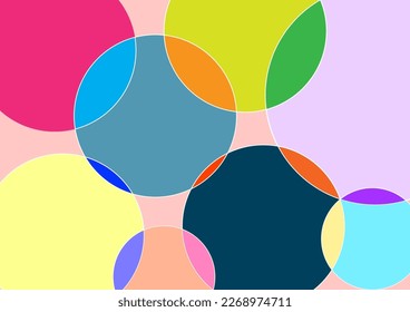 Modern Graphic, Design Elements. Abstract Template with Clean Minimal Style. Overlapping Colorful Circles 