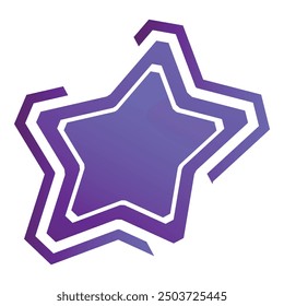 Modern graphic design featuring a purple star shape with a double contour line