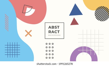 Modern graphic design geometric background. Memphis design cover collection. Memphis abstract background for certificate or social media story template. Corporate and tech background gradient color