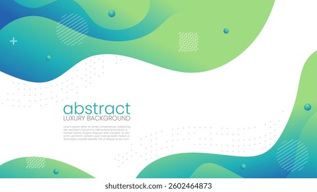 Modern Graphic Element with Abstract Geometric Shapes. Green Gradient Luxury Background, Vector Illustration