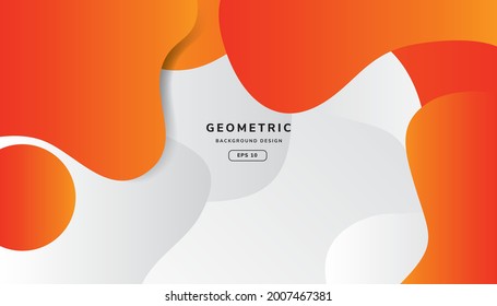 Modern graphic element with background Abstract geometric shapes. Gradient Dynamic abstract composition Vector illustration. Design element for web banners, posters, orange and white