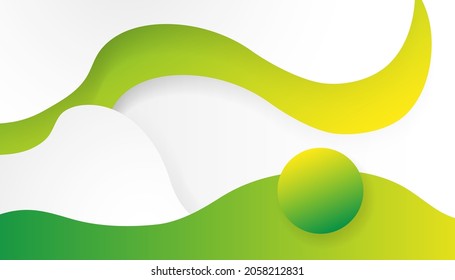 Elemento gráfico moderno con fondo Formas geométricas abstractas. Gradiente Composición abstracta dinámica Ilustración vectorial. Elemento de diseño para banners web, carteles, verde y blanco