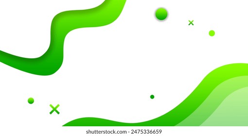Modern graphic element with background Abstract geometric shapes. Gradient Dynamic abstract composition Vector illustration. Design element for web banners, posters, green and white.