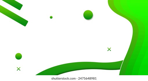 Elemento gráfico moderno con Formas geométricas Abstractas de fondo. Ilustración vectorial de composición abstracta dinámica de degradado. Elemento de diseño para Anuncios de Web, carteles, verde y blanco.