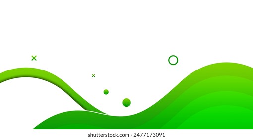 Modern graphic element with background Abstract geometric shapes. Gradient Dynamic abstract composition Vector illustration. Design element for web banners, posters, green and white.