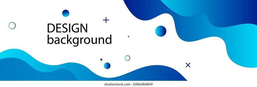 Modern graphic element with background Abstract geometric shapes. Gradient Dynamic abstract composition Vector illustration. Design element for web banners, posters, blue and white.