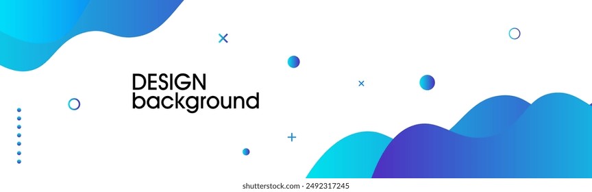 Modern graphic element with background Abstract geometric shapes. Gradient Dynamic abstract composition Vector illustration. Design element for web banners, posters, blue and white.