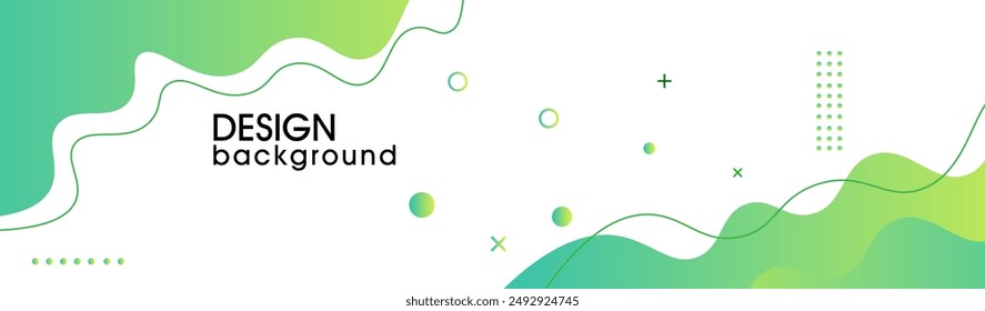 Modern graphic element with background Abstract geometric shapes. Gradient Dynamic abstract composition Vector illustration. Design element for web banners, posters, green and white.