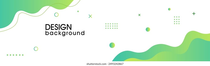 Modern graphic element with background Abstract geometric shapes. Gradient Dynamic abstract composition Vector illustration. Design element for web banners, posters, green and white.