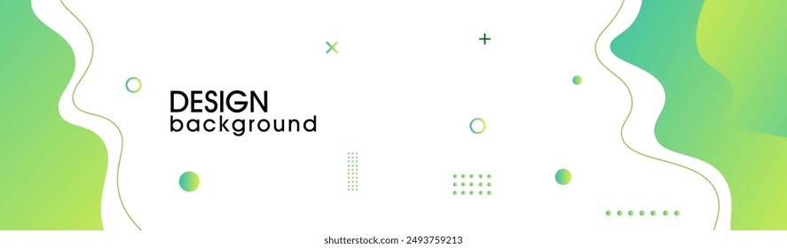 Modern graphic element with background Abstract geometric shapes. Gradient Dynamic abstract composition Vector illustration. Design element for web banners, posters, green and white.