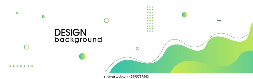 Modern graphic element with background Abstract geometric shapes. Gradient Dynamic abstract composition Vector illustration. Design element for web banners, posters, green and white.
