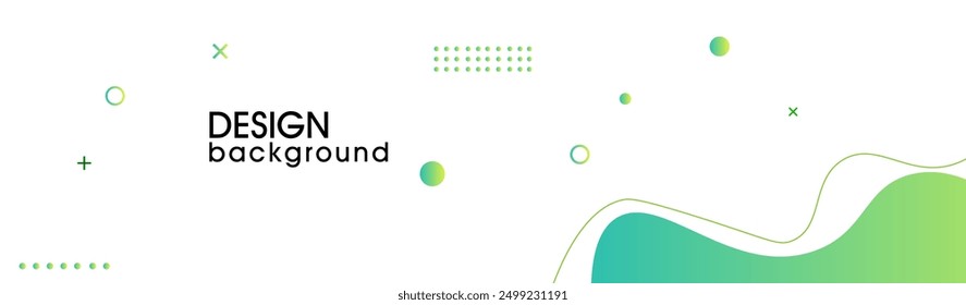 Modern graphic element with background Abstract geometric shapes. Gradient Dynamic abstract composition Vector illustration. Design element for web banners, posters, green and white.