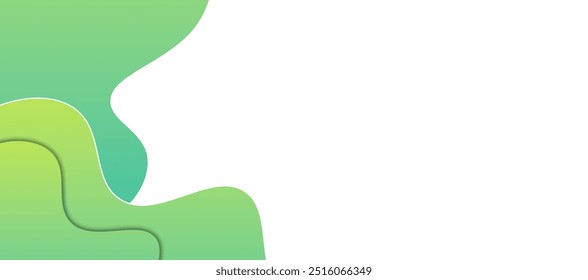 Elemento gráfico moderno con Formas geométricas Abstractas de fondo. Gradiente Ilustración vectorial de composición abstracta dinámica. Elemento de diseño para Anuncios de Web, carteles, verde y blanco.