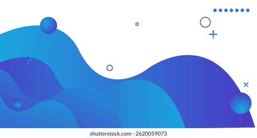 Elemento gráfico moderno com fundo Formas geométricas abstratas. Gradiente Composição abstrata dinâmica Ilustração de vetor. Elemento de design para banners da Web, cartazes, azul e branco.