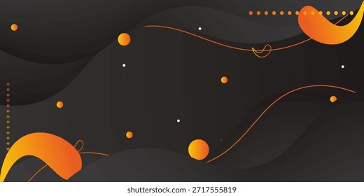 modern graphic element with background abstract geometric shapes. gradient dynamic abstract composition vector illustration. design element for web banners, posters. black and orange.