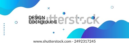 Modern graphic element with background Abstract geometric shapes. Gradient Dynamic abstract composition Vector illustration. Design element for web banners, posters, blue and white.