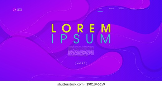 Elemento gráfico moderno. Formas y ondas de colores dinámicos. Banner abstracto degradado con formas líquidas fluidas. Plantilla para el diseño de una página de inicio o fondo del sitio web. Ilustración vectorial.