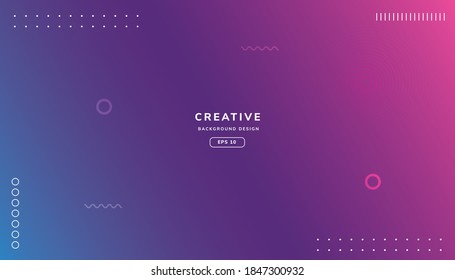 Modern graphic element with memphis style geometric shapes. Gradient Dynamic abstract composition Vector illustration. 
Design element for web banners, posters. Eps10 vector.