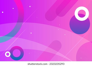 Modern graphic element with memphis style geometric shapes. Gradient Dynamic abstract composition Vector illustration. Design element for web banners, posters, lines, colorful, gradation, business.