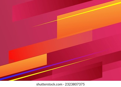 Modern graphic element with memphis style geometric shapes. Gradient Dynamic abstract composition Vector illustration. Design element for web banners, posters, lines, colorful, gradation, business.