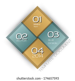 Modern graphic element. Vector squares with sample text.