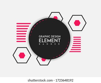  modern graphic elements banner, dark gray circle blank template 