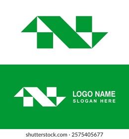 Modern graphic N shape logo.