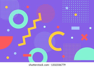 Modern graphic pattern. Circle, square, lines and dots elements on banner in minimalistic style. Vector illustration suitable flyer, social media covers.