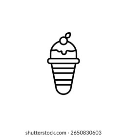 Modern Graphic Representation Of Refreshing Ice Cream Dessert Icon