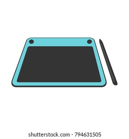 Modern graphic tablet used for digital drawing